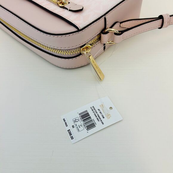 Michael Kors Purse Jet Set Ombré Signature Logo Crossbody Body Bag Powder Blush - Picture 9 of 10